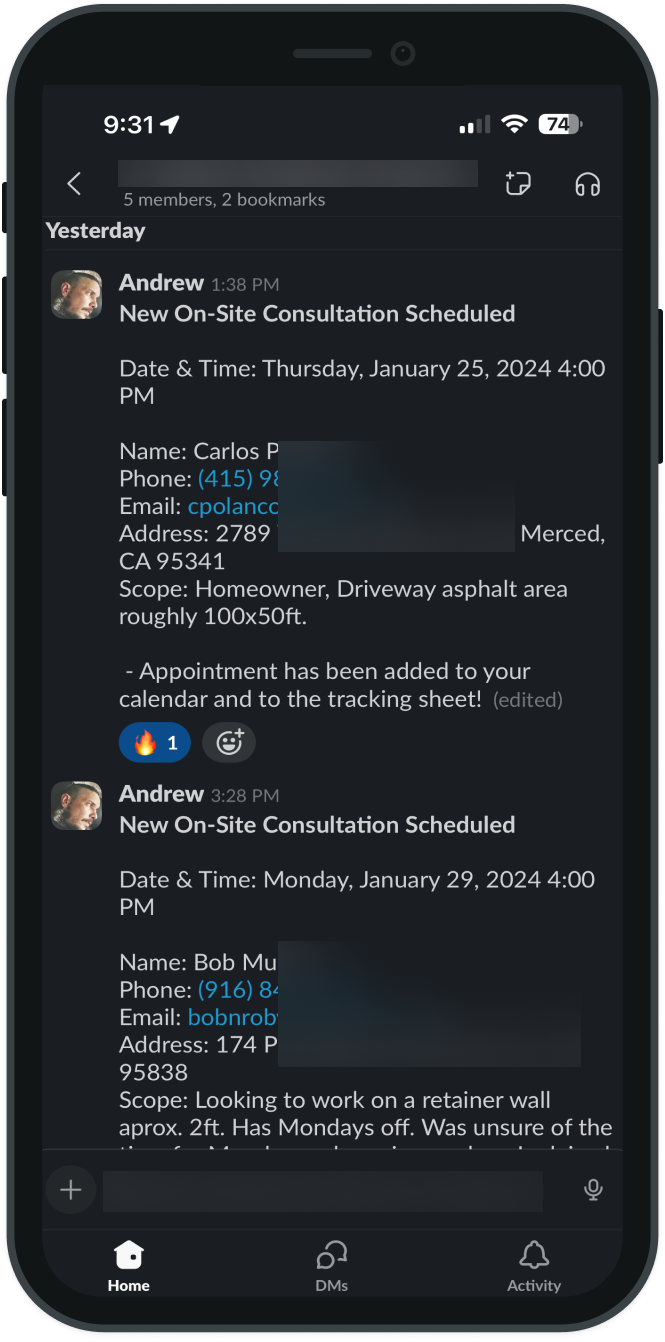 Appointments booked from paid campaigns